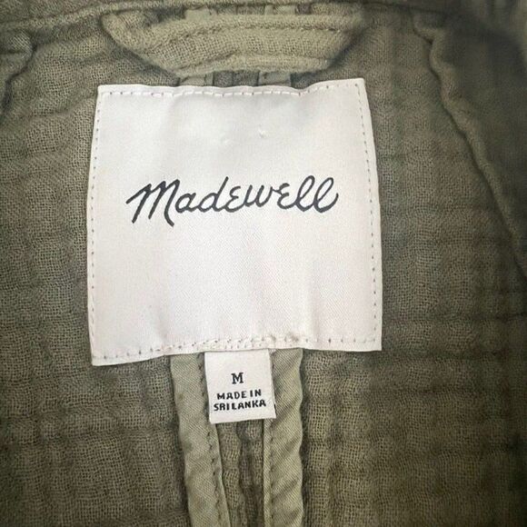 Madewell Olive Green Lightspun Dorset Slouchy Blazer Oversized Coat Size Medium - Picture 6 of 12